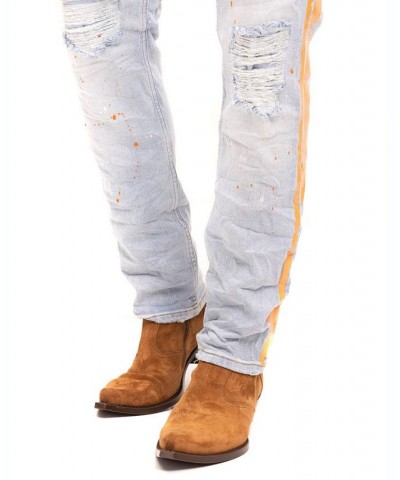 Men's Modern Splattered Stripe Jeans $59.70 Jeans