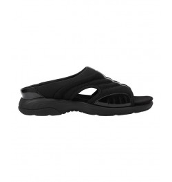 Women's Traciee Square Toe Casual Flat Sandals Black $34.50 Shoes