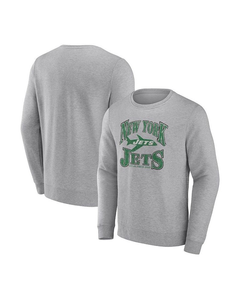 Men's Branded Heather Gray New York Jets Playability Pullover Sweatshirt $27.95 Sweatshirt