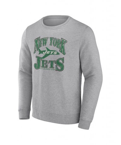 Men's Branded Heather Gray New York Jets Playability Pullover Sweatshirt $27.95 Sweatshirt