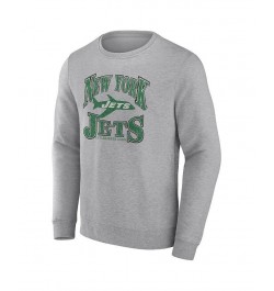 Men's Branded Heather Gray New York Jets Playability Pullover Sweatshirt $27.95 Sweatshirt