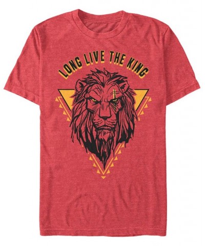 Disney Men's The Lion King Live Action Scar Geometric Triangle Short Sleeve T-Shirt Red $16.80 T-Shirts