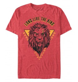 Disney Men's The Lion King Live Action Scar Geometric Triangle Short Sleeve T-Shirt Red $16.80 T-Shirts