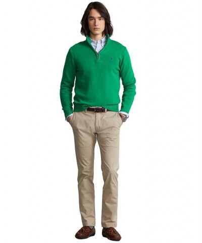 Cotton Quarter-zip Sweater Green $74.26 Sweaters