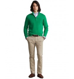 Cotton Quarter-zip Sweater Green $74.26 Sweaters