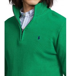 Cotton Quarter-zip Sweater Green $74.26 Sweaters