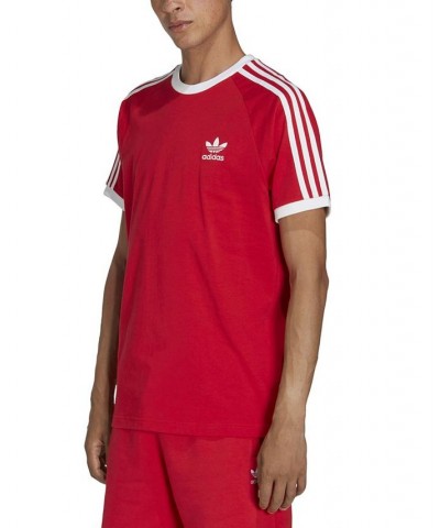 Men's Adicolor Classics Slim-Fit 3-Stripes T-Shirt Red $22.05 T-Shirts