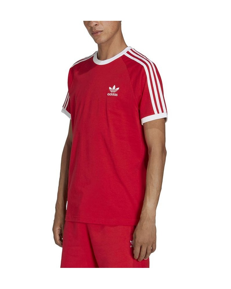 Men's Adicolor Classics Slim-Fit 3-Stripes T-Shirt Red $22.05 T-Shirts