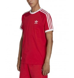 Men's Adicolor Classics Slim-Fit 3-Stripes T-Shirt Red $22.05 T-Shirts