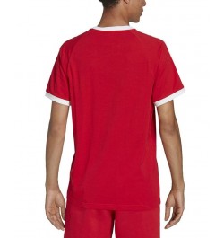 Men's Adicolor Classics Slim-Fit 3-Stripes T-Shirt Red $22.05 T-Shirts