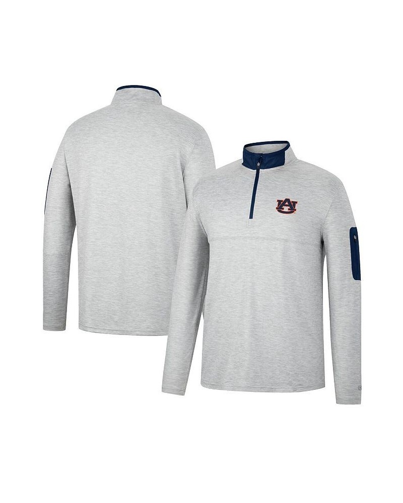 Men's Heathered Gray, Navy Auburn Tigers Country Club Windshirt Quarter-Zip Jacket $34.19 Sweatshirt