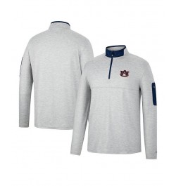 Men's Heathered Gray, Navy Auburn Tigers Country Club Windshirt Quarter-Zip Jacket $34.19 Sweatshirt