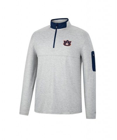 Men's Heathered Gray, Navy Auburn Tigers Country Club Windshirt Quarter-Zip Jacket $34.19 Sweatshirt