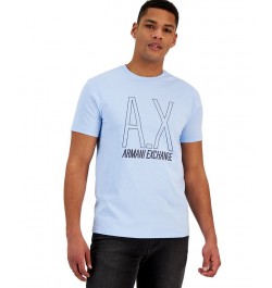 Men's AX Center Logo T-Shirt Blue $17.02 T-Shirts