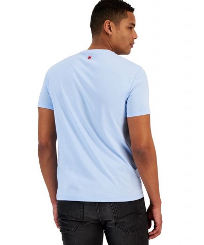 Men's AX Center Logo T-Shirt Blue $17.02 T-Shirts