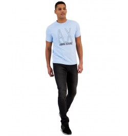 Men's AX Center Logo T-Shirt Blue $17.02 T-Shirts