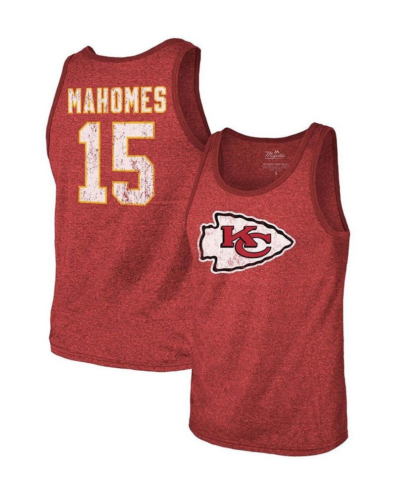 Men's Patrick Mahomes Red Kansas City Chiefs Name Number Tri-Blend Tank Top $24.84 T-Shirts