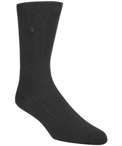 Men's Ribbed Crew Socks Black $9.60 Socks