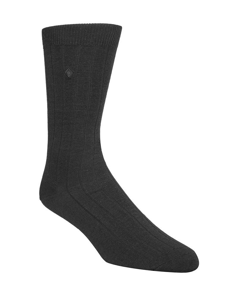 Men's Ribbed Crew Socks Black $9.60 Socks