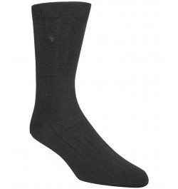 Men's Ribbed Crew Socks Black $9.60 Socks