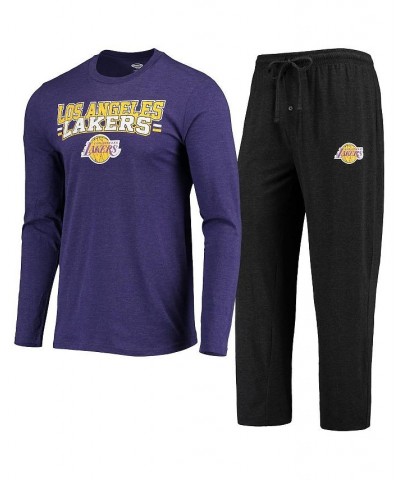 Men's Purple, Black Los Angeles Lakers Long Sleeve T-shirt and Pants Sleep Set $22.55 Pajama