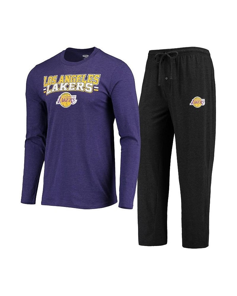 Men's Purple, Black Los Angeles Lakers Long Sleeve T-shirt and Pants Sleep Set $22.55 Pajama