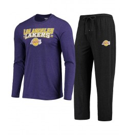 Men's Purple, Black Los Angeles Lakers Long Sleeve T-shirt and Pants Sleep Set $22.55 Pajama