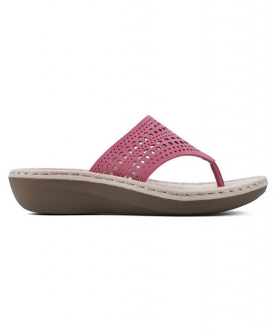 Women's Compact Thong Comfort Sandal Pink $28.98 Shoes