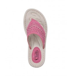 Women's Compact Thong Comfort Sandal Pink $28.98 Shoes