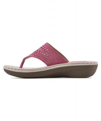 Women's Compact Thong Comfort Sandal Pink $28.98 Shoes