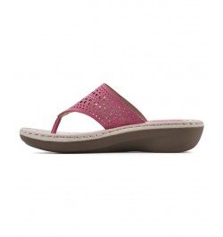 Women's Compact Thong Comfort Sandal Pink $28.98 Shoes