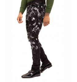 Men's Modern Straight Scribble Denim Jeans $85.50 Jeans