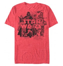 Men's Star Wars Character Collage Short Sleeve T-shirt Red $20.99 T-Shirts