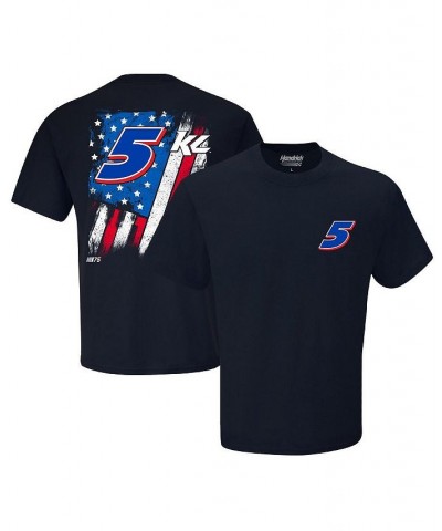 Men's Navy Kyle Larson Exclusive Tonal Flag T-shirt $15.58 T-Shirts