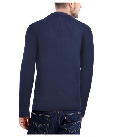 Men's Basic Ribbed Cardigan Blue $28.49 Sweaters