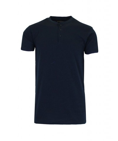 Men's Henley Slub T-shirt Blue $16.80 T-Shirts