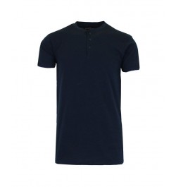 Men's Henley Slub T-shirt Blue $16.80 T-Shirts