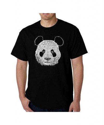 Mens Word Art T-Shirt - Panda Head Black $25.19 T-Shirts