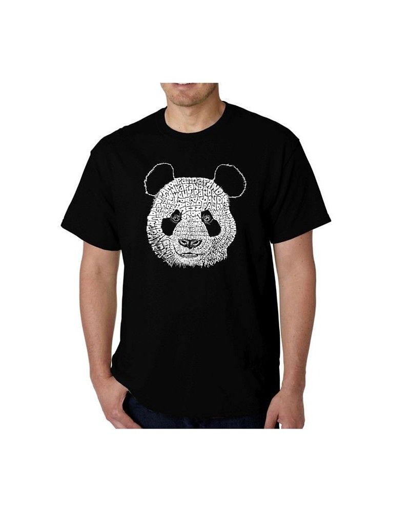 Mens Word Art T-Shirt - Panda Head Black $25.19 T-Shirts