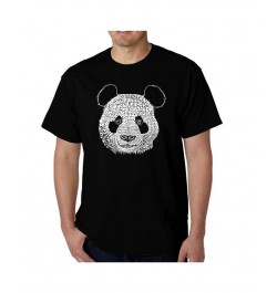 Mens Word Art T-Shirt - Panda Head Black $25.19 T-Shirts