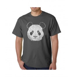 Mens Word Art T-Shirt - Panda Head Black $25.19 T-Shirts