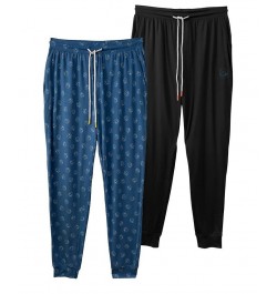 Men's Fun All Over Print Lickys and Solid Jogger Pants, Pack of 2 Blue $29.50 Pajama