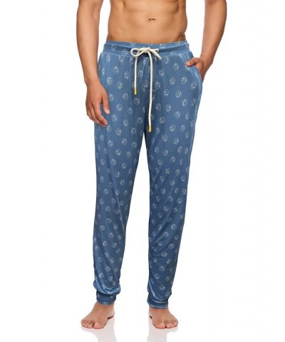 Men's Fun All Over Print Lickys and Solid Jogger Pants, Pack of 2 Blue $29.50 Pajama