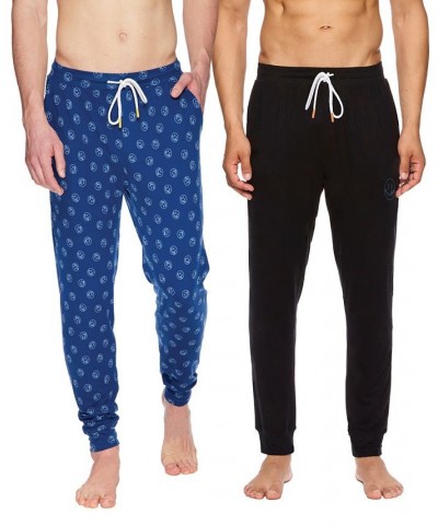 Men's Fun All Over Print Lickys and Solid Jogger Pants, Pack of 2 Blue $29.50 Pajama