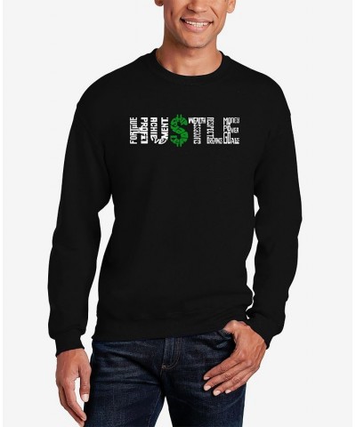 Men's Word Art Hustle Crewneck Sweatshirt Black $25.00 Sweatshirt