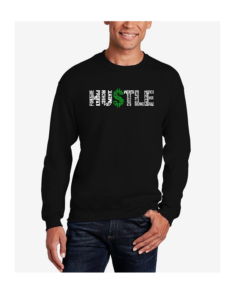 Men's Word Art Hustle Crewneck Sweatshirt Black $25.00 Sweatshirt