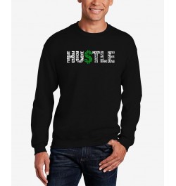 Men's Word Art Hustle Crewneck Sweatshirt Black $25.00 Sweatshirt