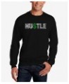 Men's Word Art Hustle Crewneck Sweatshirt Black $25.00 Sweatshirt