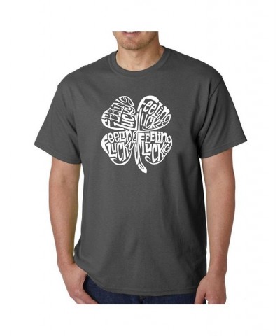 Men's Word Art T-Shirt - Feeling Lucky Gray $14.70 T-Shirts