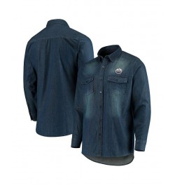 Men's Denim Edmonton Oilers Outlook Long Sleeve Button-Up Shirt $29.69 Shirts